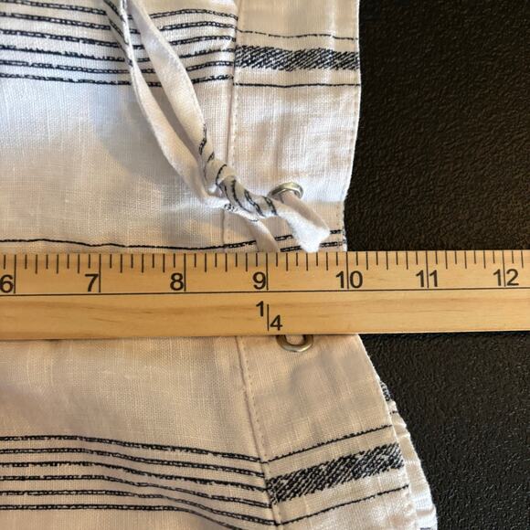 Chico's Women Size O/Small White Striped Linen Tie Waist Comfy Breathable Pants - Picture 7 of 12